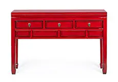 Consola china 3 cajones jinan rojo