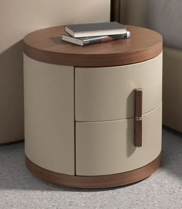 Mesita de noche polipel y nogal Nexivo