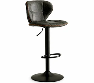 Taburete regulable piel sintética gris Piper