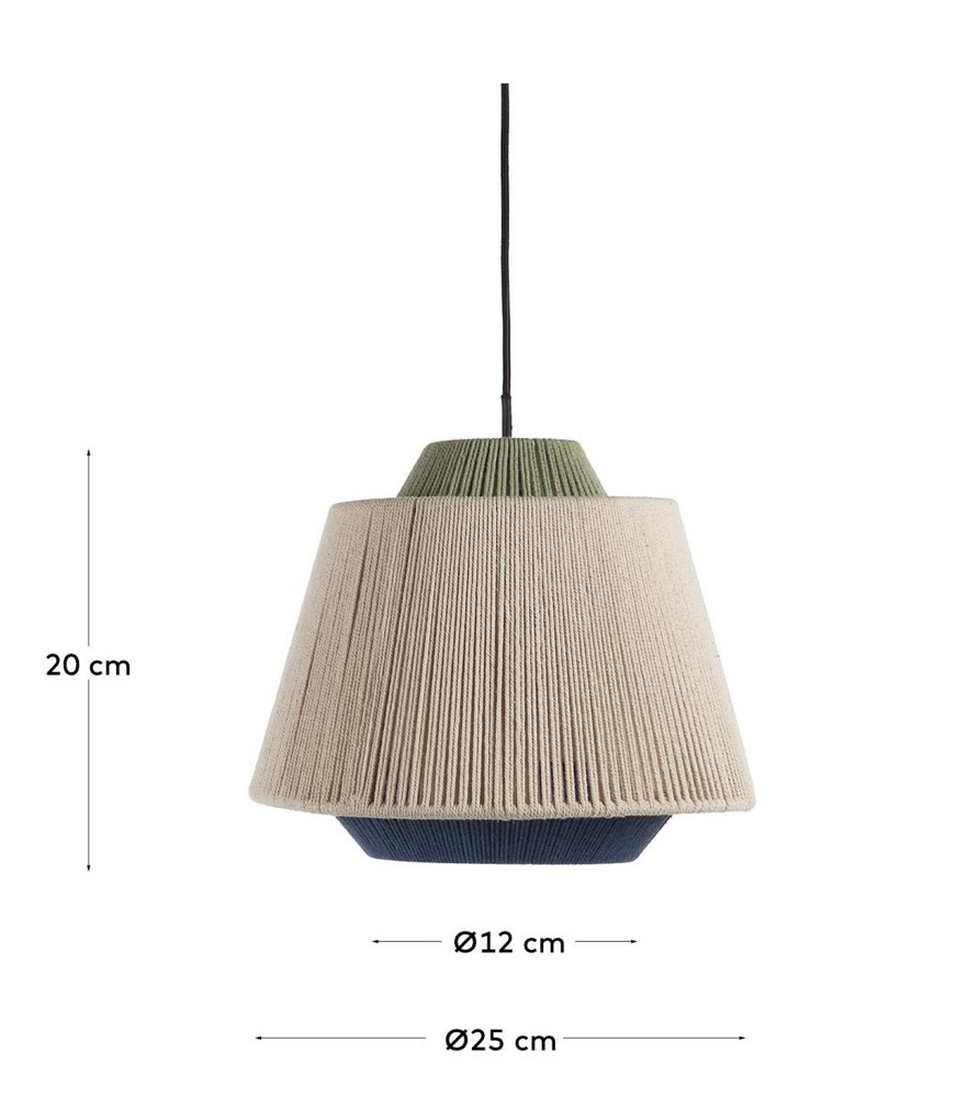 Lámpara de techo beige y azul Gota
