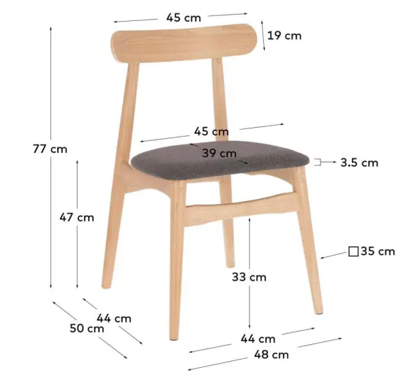 Silla gris oscuro Mena