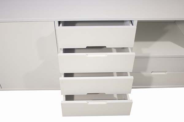 Mueble tv 4 puertas industrial Loft blanco anticuario lig.defectos