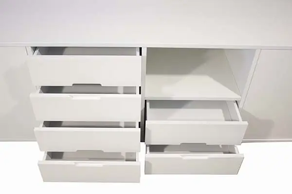 Mueble tv 4 puertas industrial Loft blanco anticuario lig.defectos