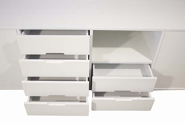 Mueble tv 4 puertas industrial Loft blanco anticuario lig.defectos