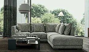 Sofá con chaise longue de diseño Tintoretto
