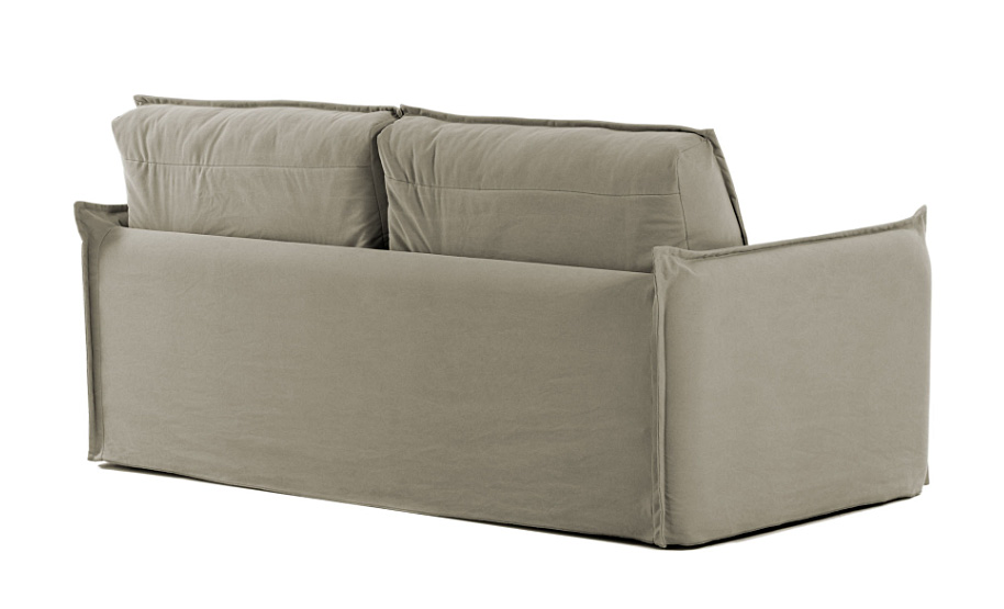 Sofá cama tapizado beige sistema italiano Samsa