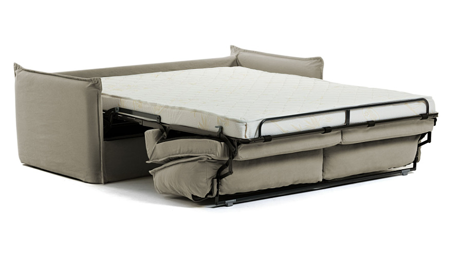 Sofá cama tapizado beige sistema italiano Samsa