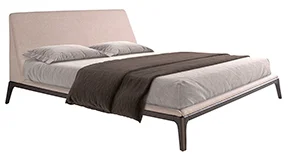 Cama tela color gris y acero negro Stilo Cama tela color gris y acero negro Stilo