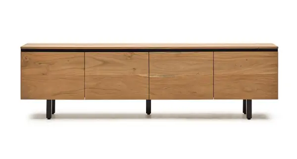 Mueble TV 4 puertas madera maciza de acacia Uxue