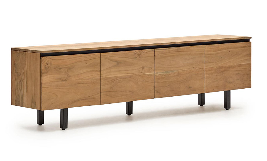 Mueble TV 4 puertas madera maciza de acacia Uxue