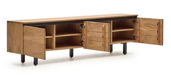 Mueble TV 4 puertas madera maciza de acacia Uxue