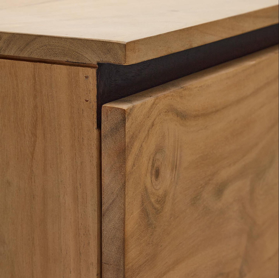 Mueble TV 4 puertas madera maciza de acacia Uxue