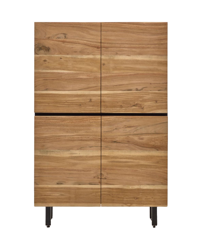 Aparador 4 puertas madera maciza de acacia Uxue