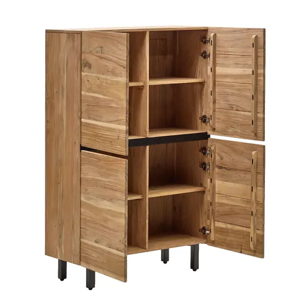 Aparador 4 puertas madera maciza de acacia Uxue