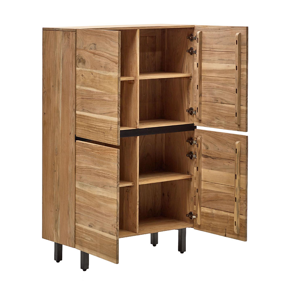 Aparador 4 puertas madera maciza de acacia Uxue