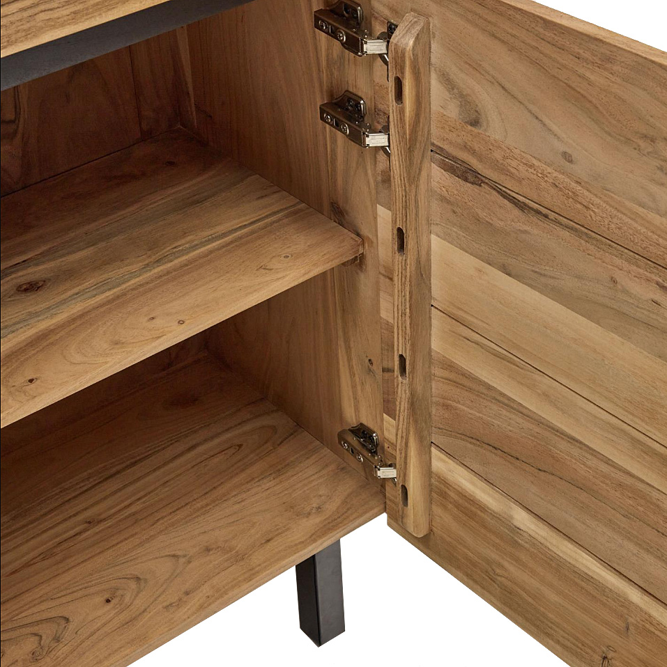 Aparador 4 puertas madera maciza de acacia Uxue