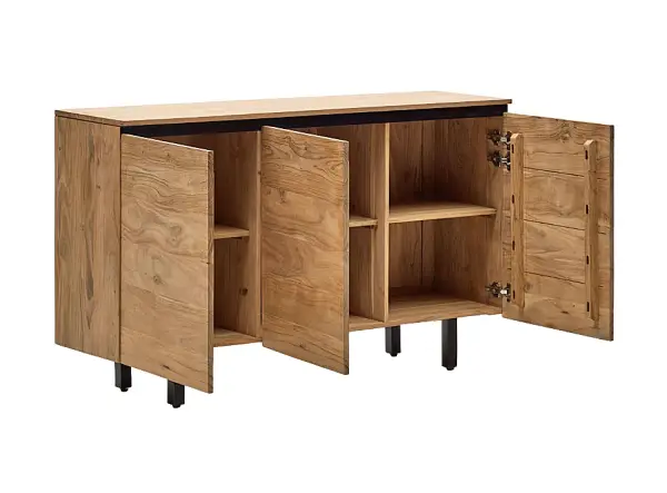 Aparador 3 puertas madera maciza de acacia Uxue