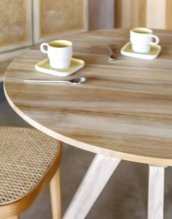 Mesa redonda madera maciza teca Maial