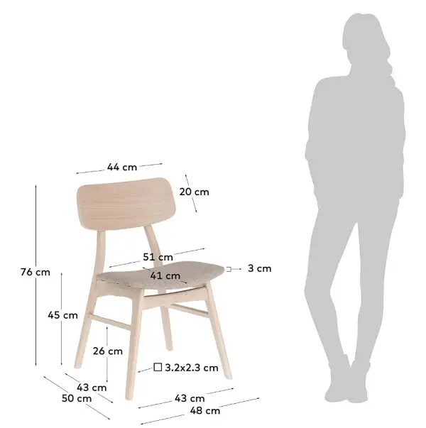 Silla de madera con roble Selia