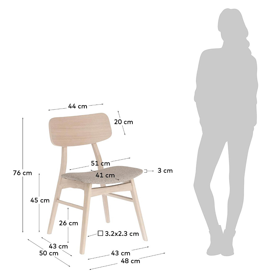 Silla de madera con roble Selia