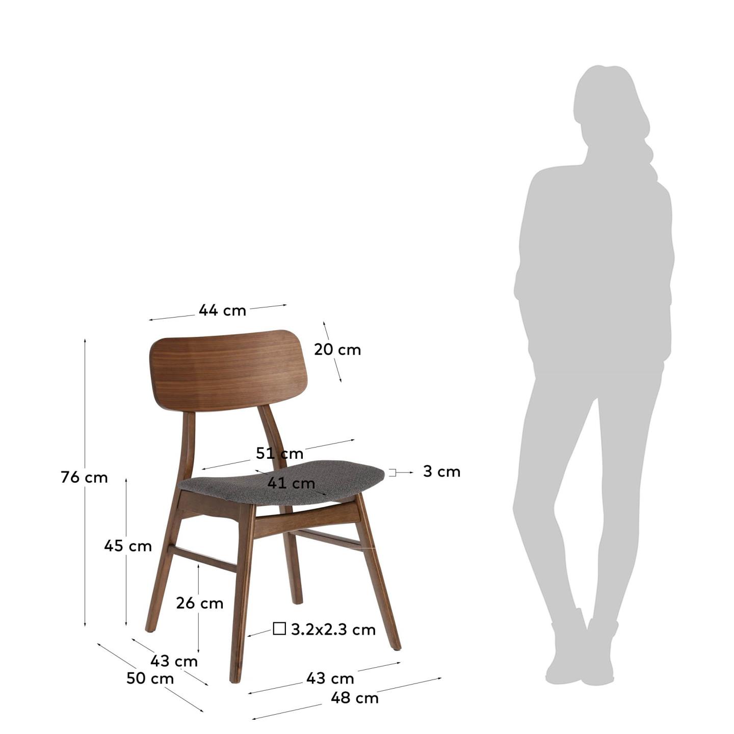 Silla de madera con nogal Selia