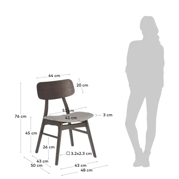 Silla de madera con fresno Selia
