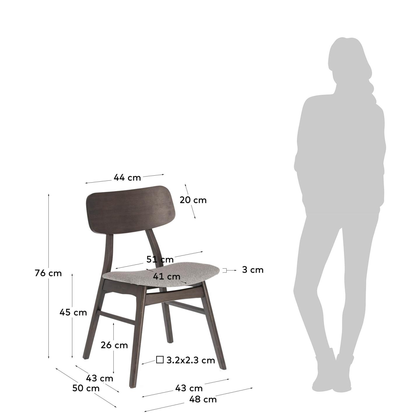 Silla de madera con fresno Selia