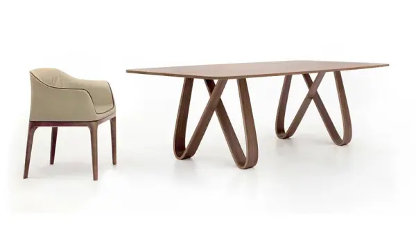Mesa de comedor fija recta Butterfly Tonin Casa