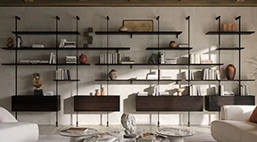 Librería industrial anclada a la pared Airport Cattelan