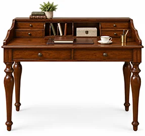 Bureau clásico Cambridge de madera de cerezo con cajones