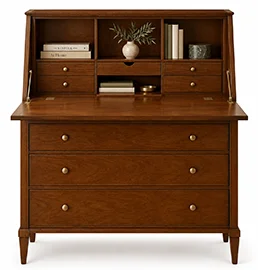 Bureau clásico Florencia de madera de cerezo con escritorio abatible