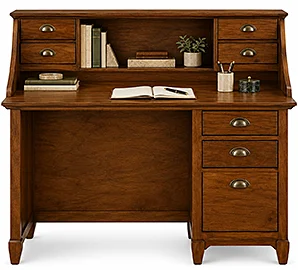Bureau clásico Canterbury de madera de cerezo con cajones
