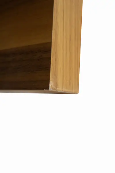 Mesa de comedor nogal y metal blanco Lig.defectos