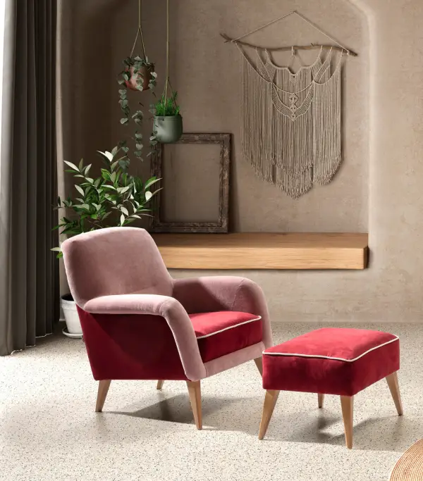 Sillón ergonómico rosa Sandy