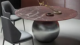 Mesa de comedor redonda mármol Circus Bonaldo