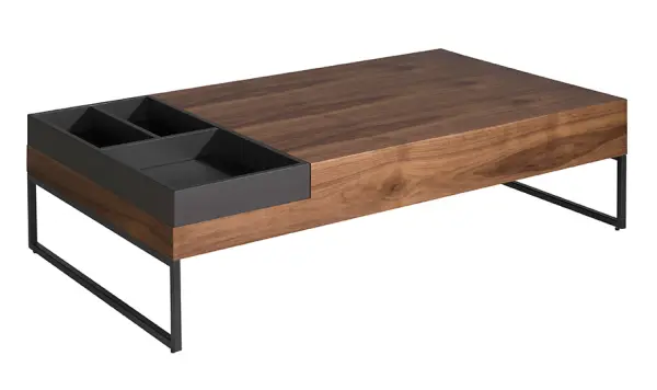 Mesa de centro nogal y gris lacado Erie