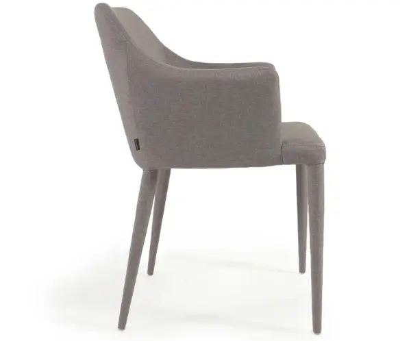 Sillón tapizado gris claro de diseño Nadai