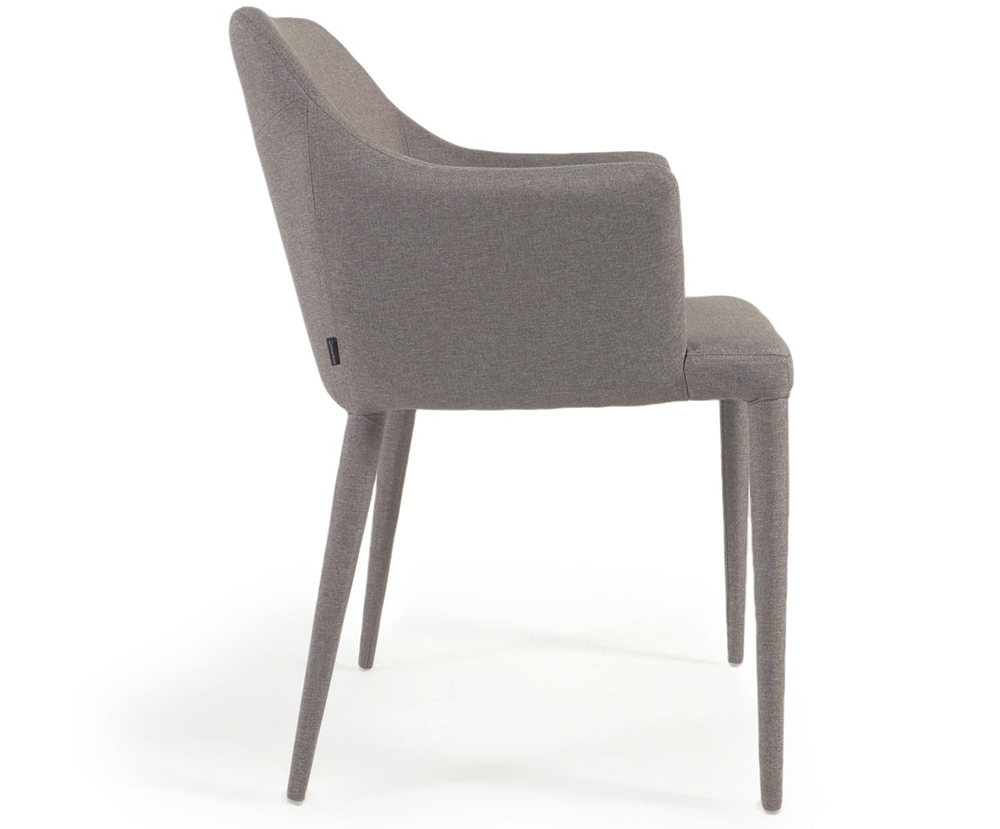 Sillón tapizado gris claro de diseño Nadai