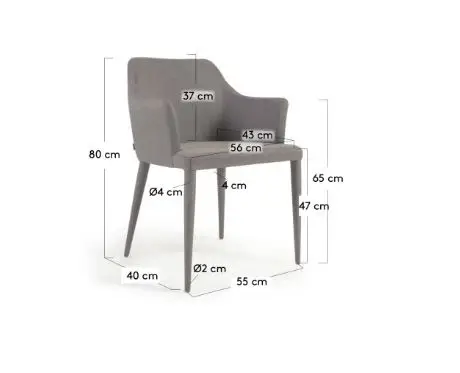 Sillón tapizado gris claro de diseño Nadai