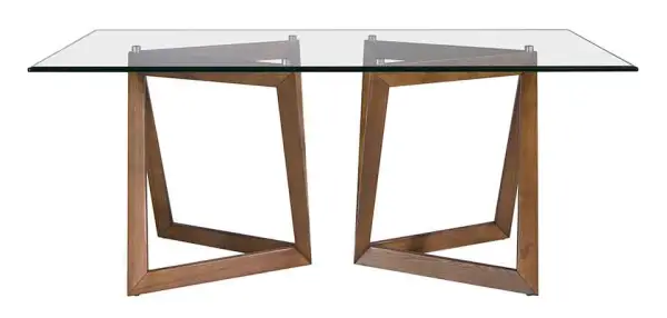 Mesa de comedor cristal y nogal Cayuga