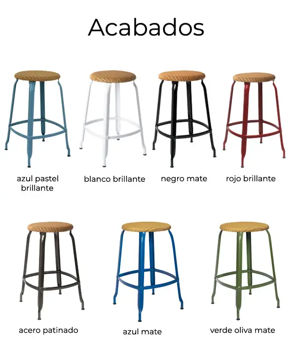 Taburete con asiento de ratán 65 Arietta