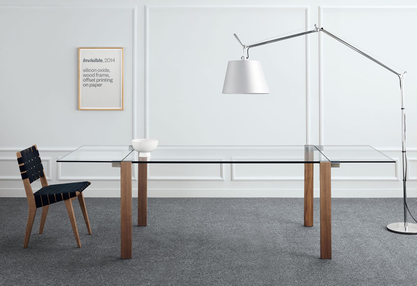 Mesa de comedor extensible cristal Livitone Tonelli