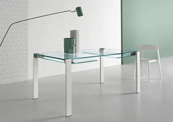 Mesa de comedor extensible cristal Livitone Tonelli