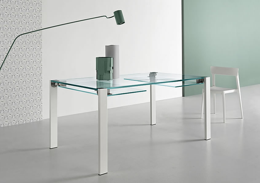 Mesa de comedor extensible cristal Livitone Tonelli