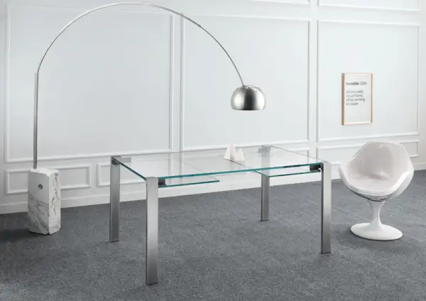Mesa de comedor extensible cristal Livitone Tonelli
