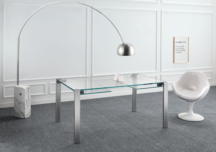 Mesa de comedor extensible cristal Livitone Tonelli