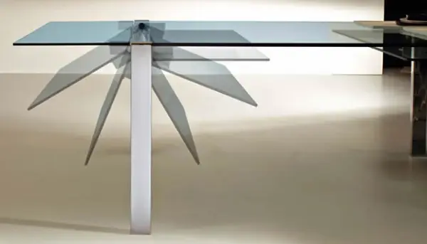 Mesa de comedor extensible cristal Livitone Tonelli