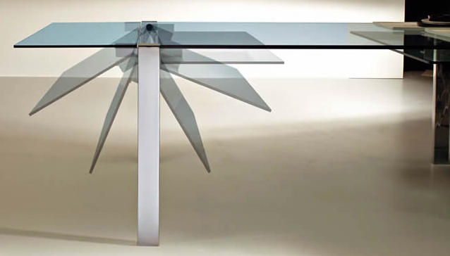 Mesa de comedor extensible cristal Livitone Tonelli