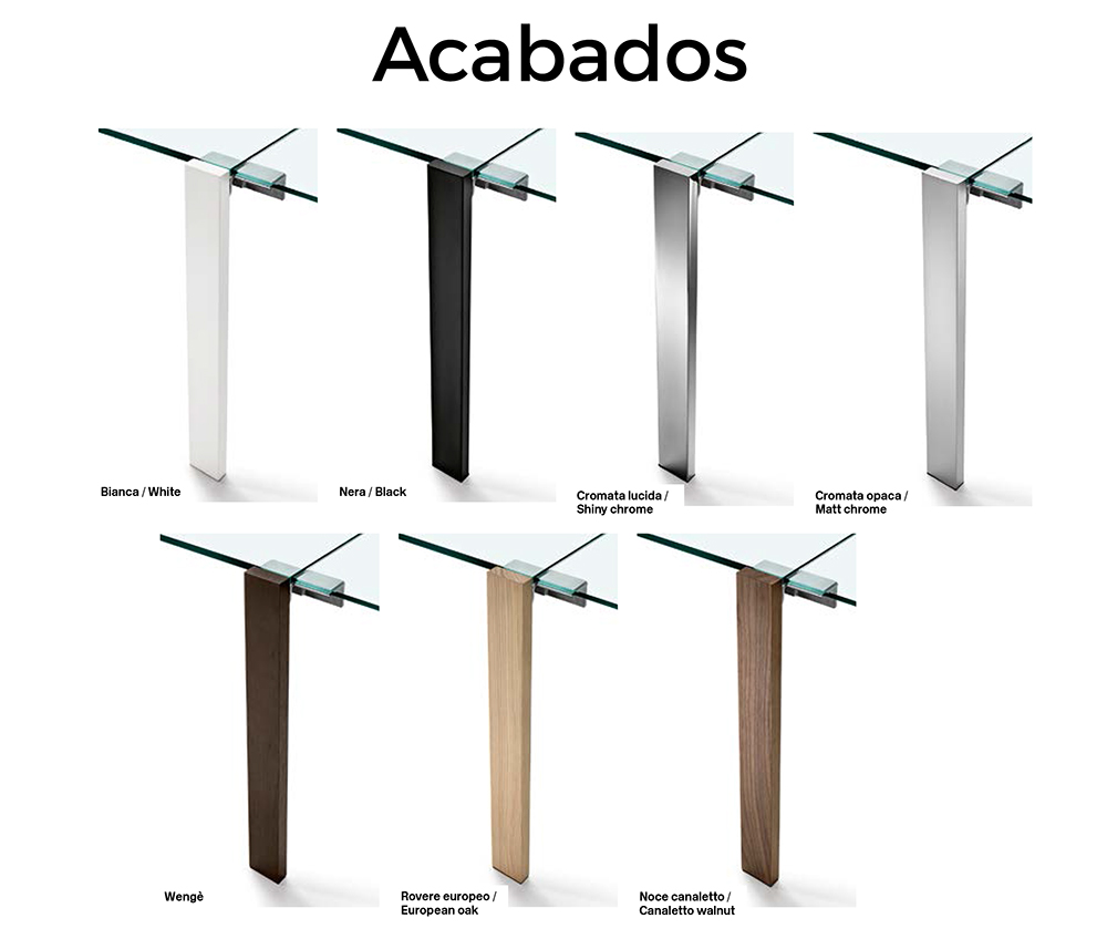 Mesa de comedor extensible cristal Livitone Tonelli