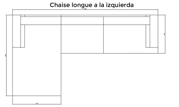 Sofá con chaise longue de diseño Crognale
